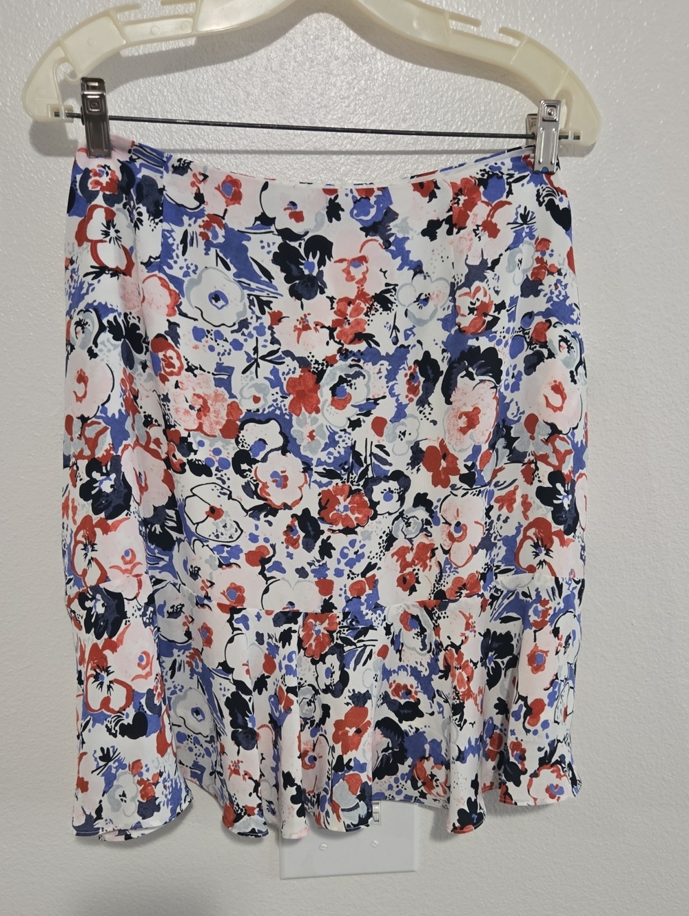Ralph Lauren White Skirt with Red & Blue Floral Print